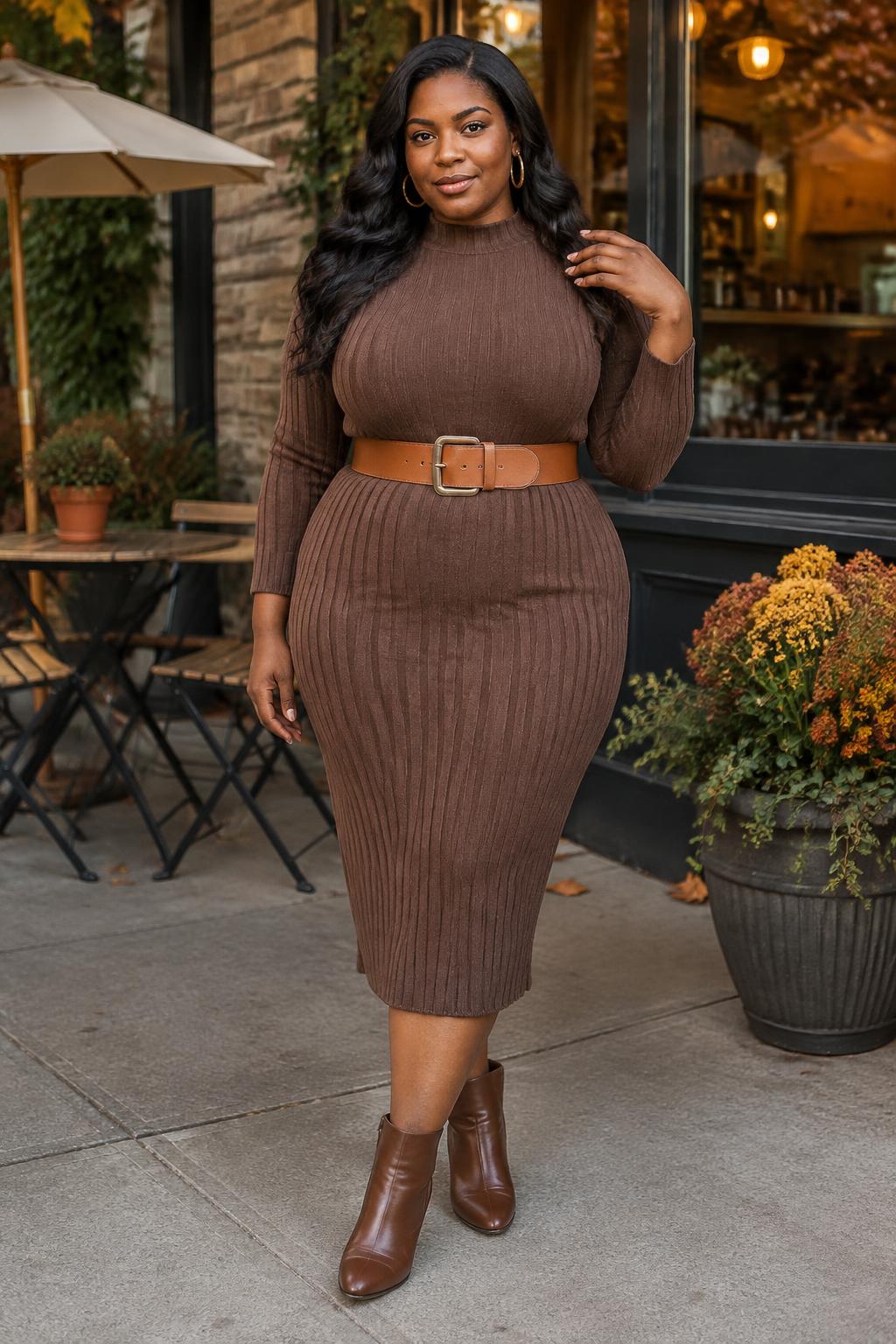 Sweater Dress and Belt